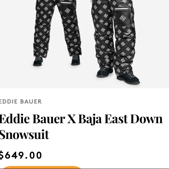 NWT Eddie Bauer X Baja East Down Snowsuit - Picture 5 of 9
